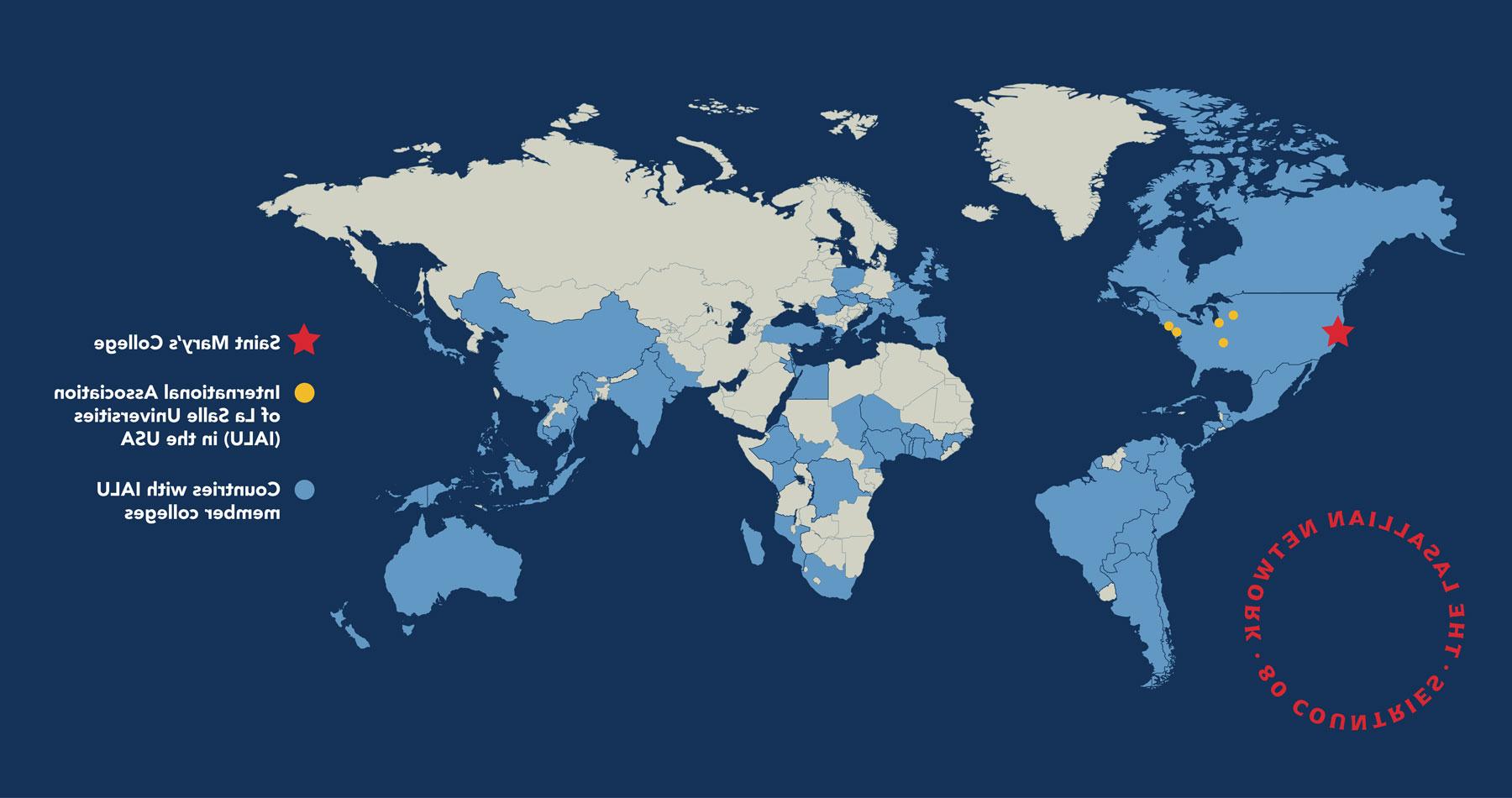 拉萨尔大学国际协会世界地图